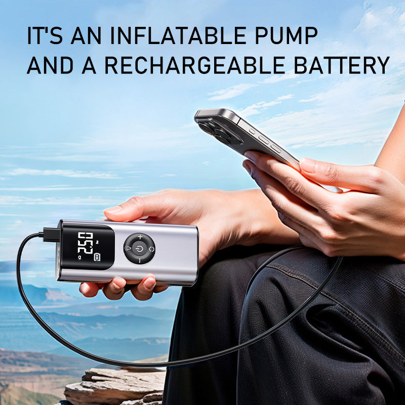 Portable Wireless Tire Inflator - Rechargeable Air Compressor with Digital Display
