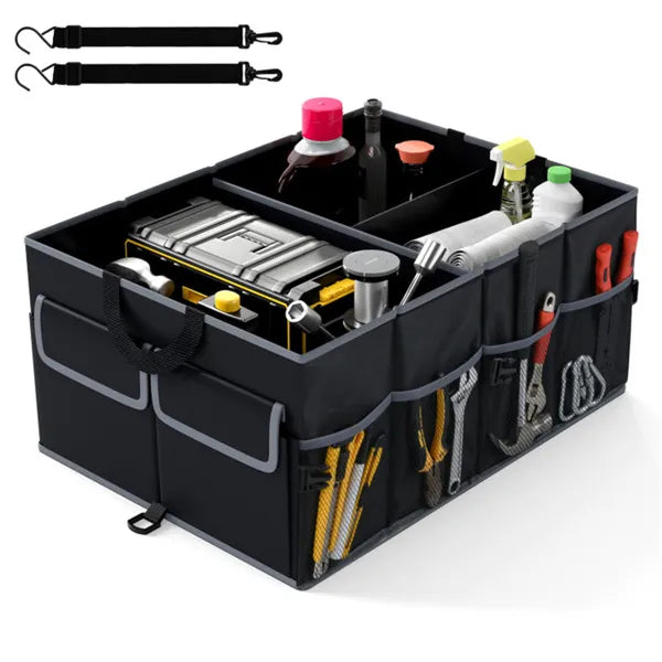 13 Gallon Car Trunk Organizer - 3 Compartments & 6 Pockets