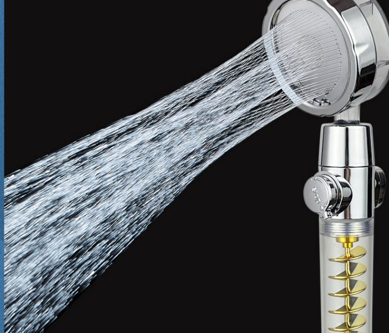 High-Pressure Turbo Shower Head - 360° Rotating with Powerful Spray