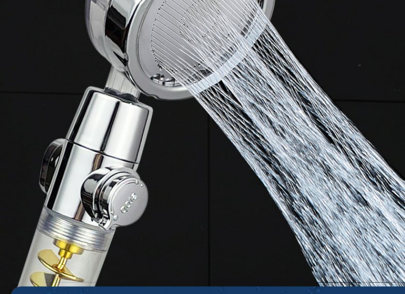 High-Pressure Turbo Shower Head - 360° Rotating with Powerful Spray