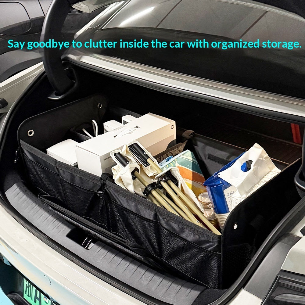 Flip-Top Car Trunk Organizer - Multi-Functional Storage Box