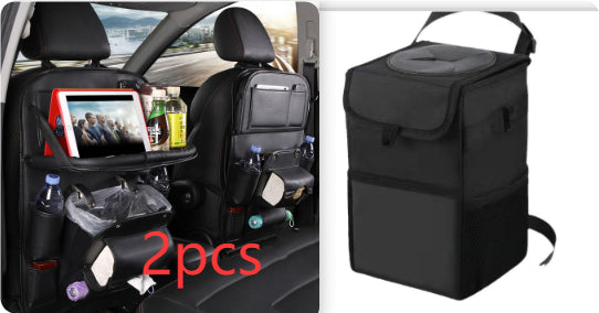 Premium PU Leather Car Seat Back Organizer - Multi-Pocket Storage
