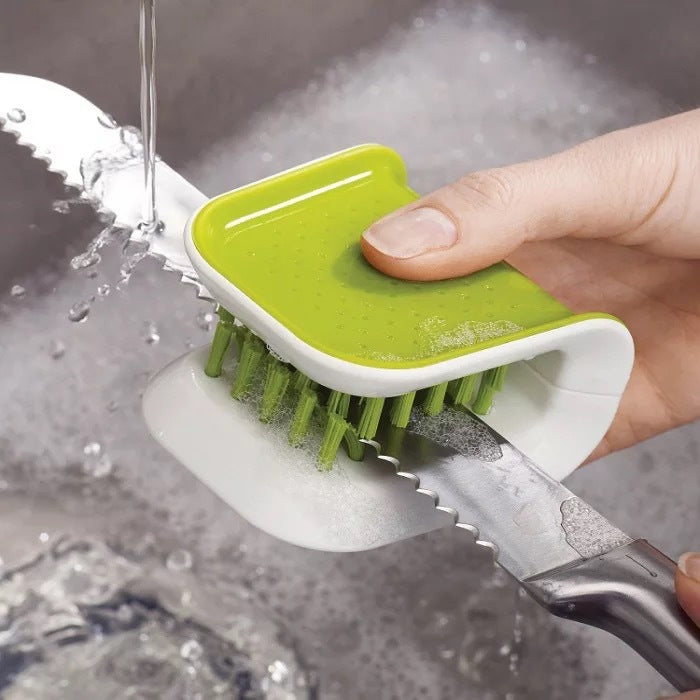 U-Shaped Knife & Cutlery Cleaner Brush - Safe Kitchen Cleaning Tool