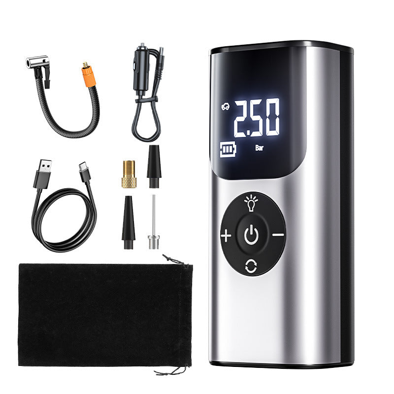 Portable Wireless Tire Inflator - Rechargeable Air Compressor with Digital Display