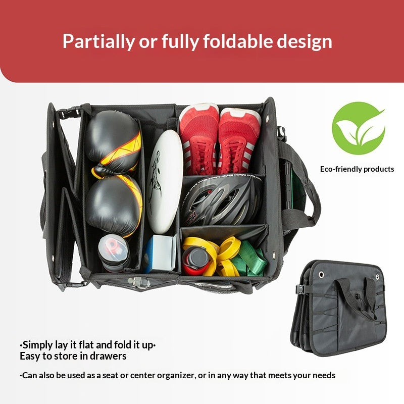 Flip-Top Car Trunk Organizer - Multi-Functional Storage Box