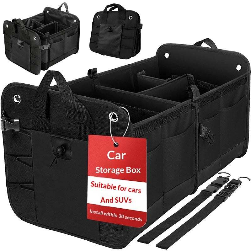 Flip-Top Car Trunk Organizer - Multi-Functional Storage Box
