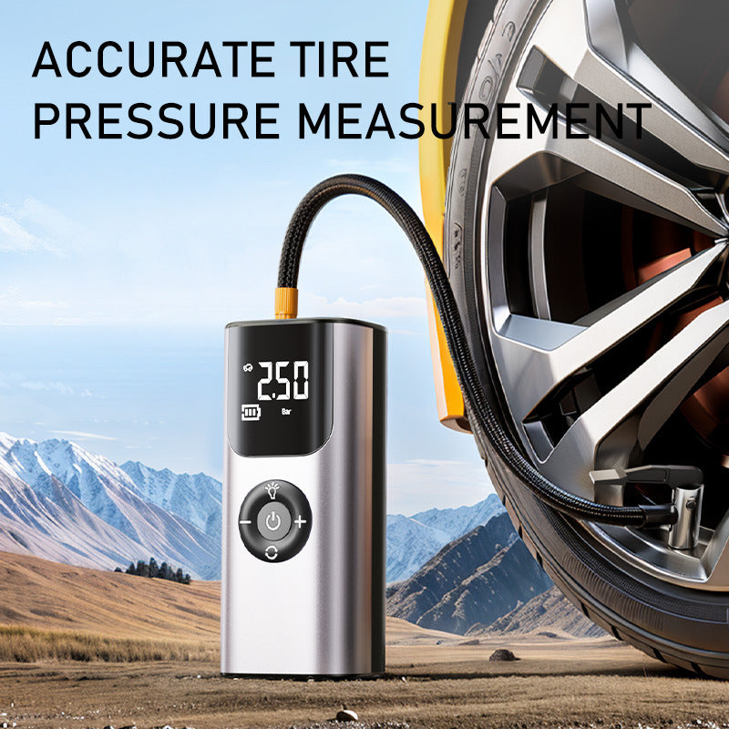 Portable Wireless Tire Inflator - Rechargeable Air Compressor with Digital Display
