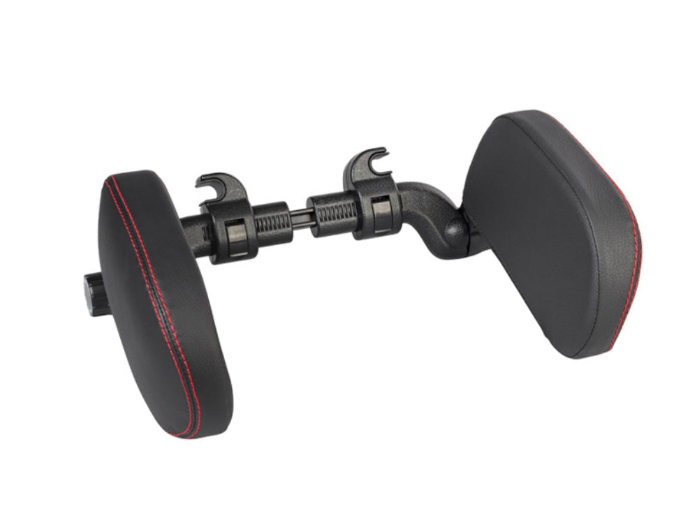 Premium Adjustable Car Headrest Pillow - PU Leather & Side Support