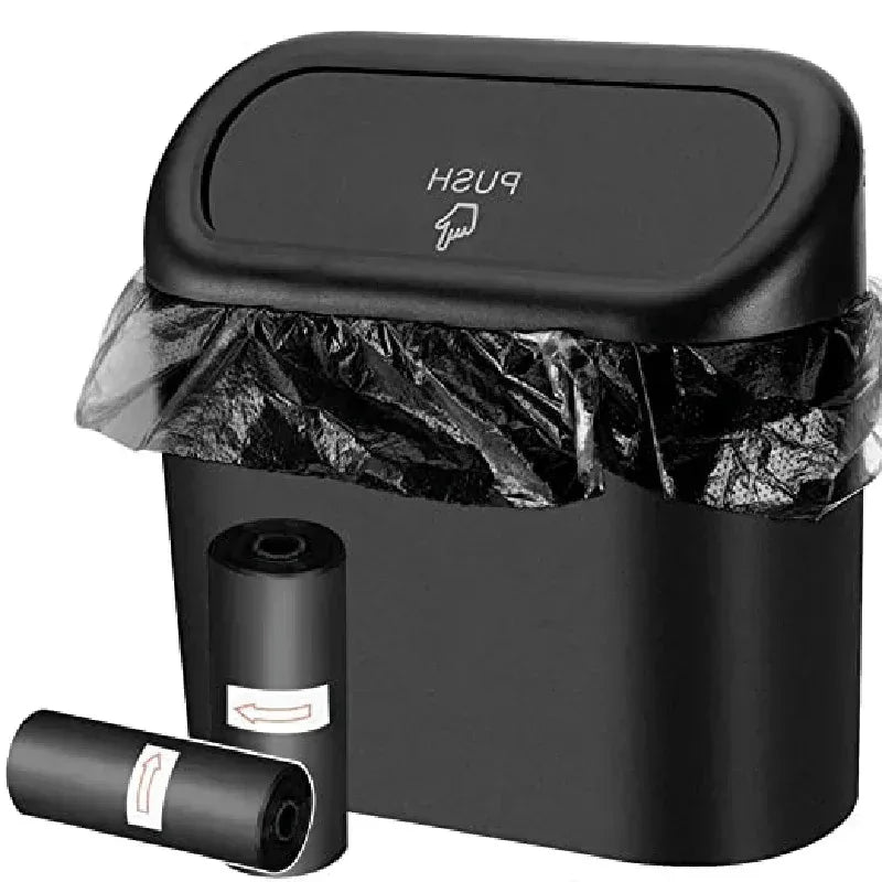 Car Trash Can with Lid - Includes 60 Garbage Bags