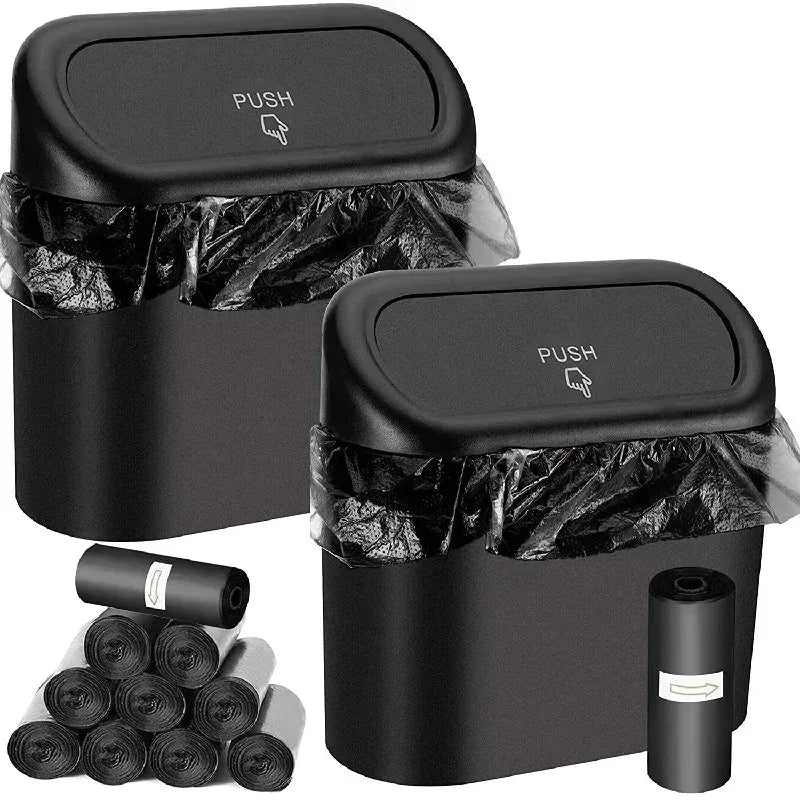 Car Trash Can with Lid - Includes 60 Garbage Bags