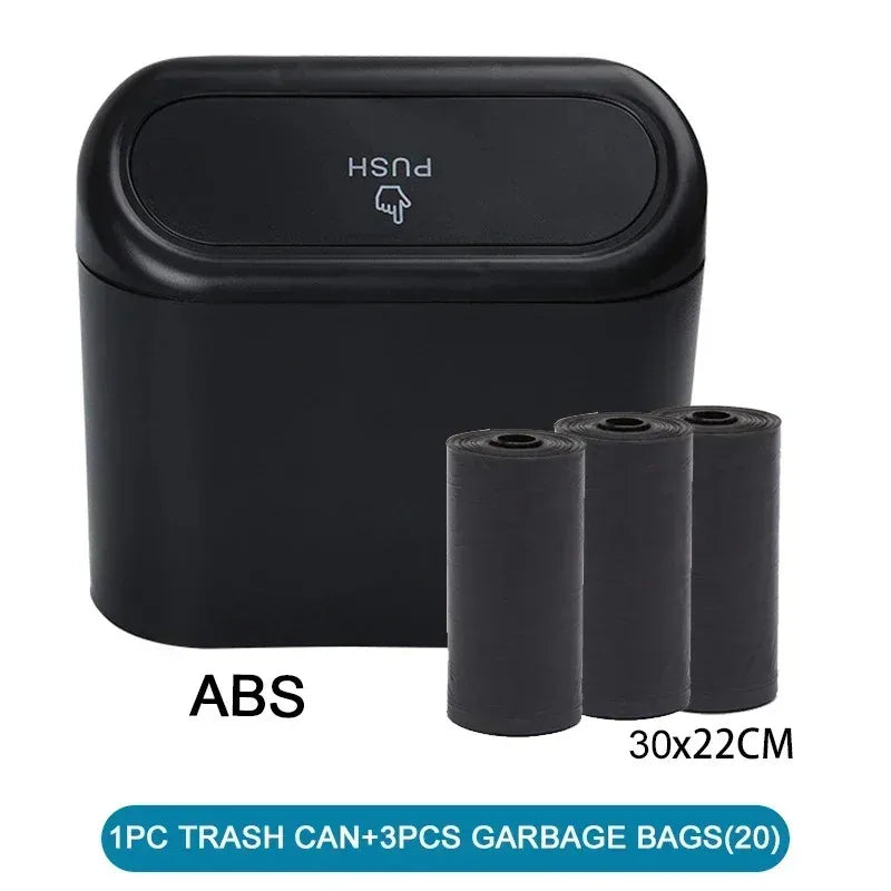 Car Trash Can with Lid - Includes 60 Garbage Bags