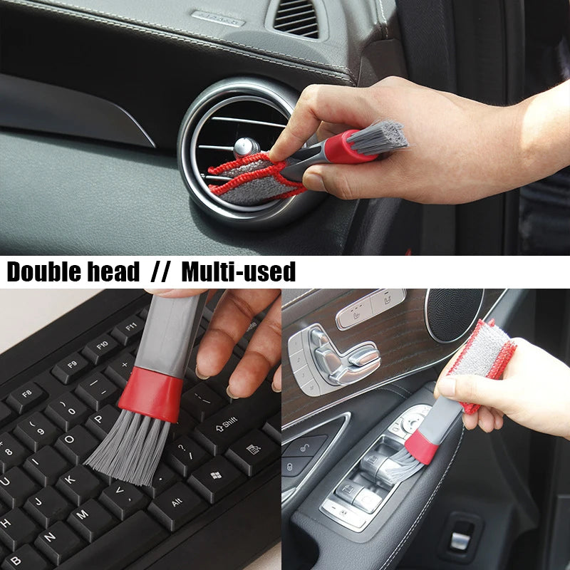 Car Wash Double Head Brushes - Air Vent & Interior Detailing Cleaner