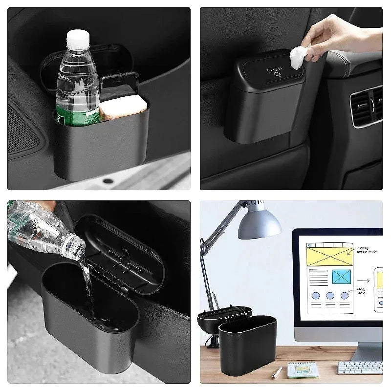 Car Trash Can with Lid - Includes 60 Garbage Bags