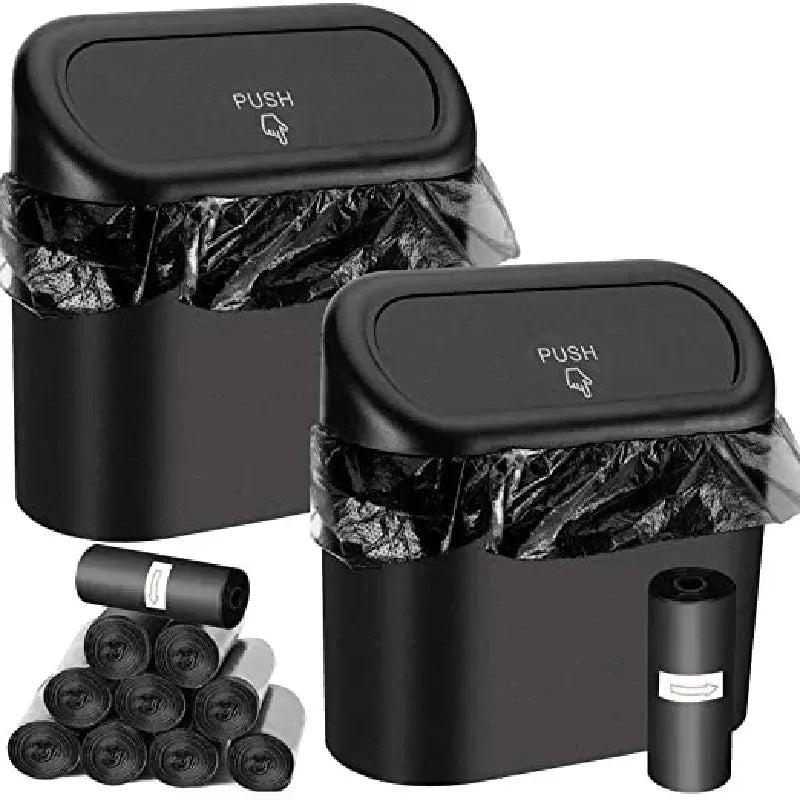 Car Trash Can with Lid - Includes 60 Garbage Bags