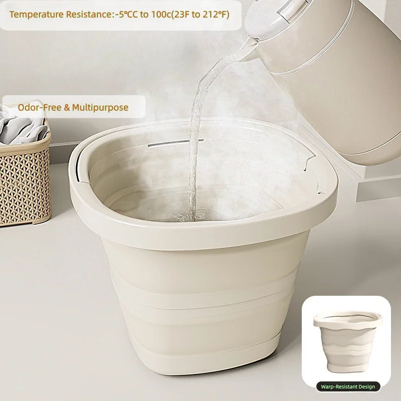 Collapsible Car Wash Bucket - Ultra-Flat 5cm (2in) Design - 10L/5L Vehicle Detailing Tool