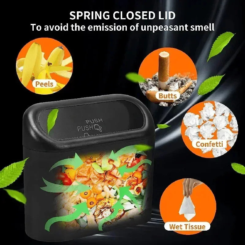 Car Trash Can with Lid - Includes 60 Garbage Bags