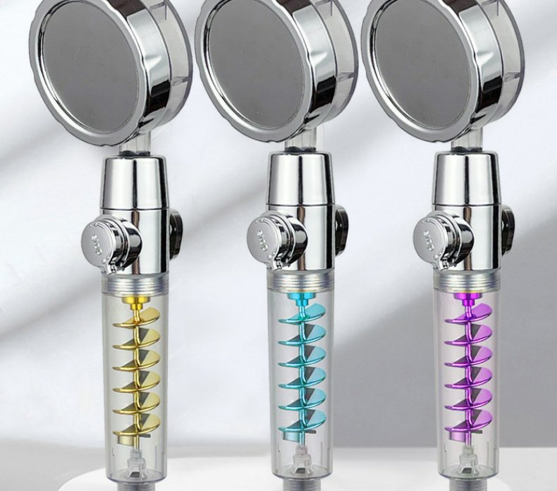 High-Pressure Turbo Shower Head - 360° Rotating with Powerful Spray