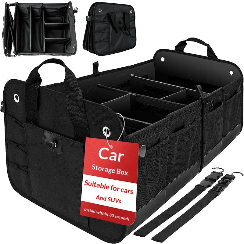 Flip-Top Car Trunk Organizer - Multi-Functional Storage Box