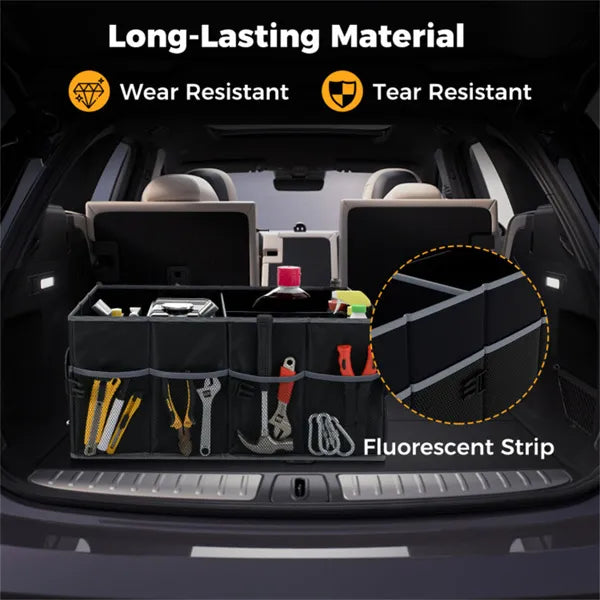 13 Gallon Car Trunk Organizer - 3 Compartments & 6 Pockets