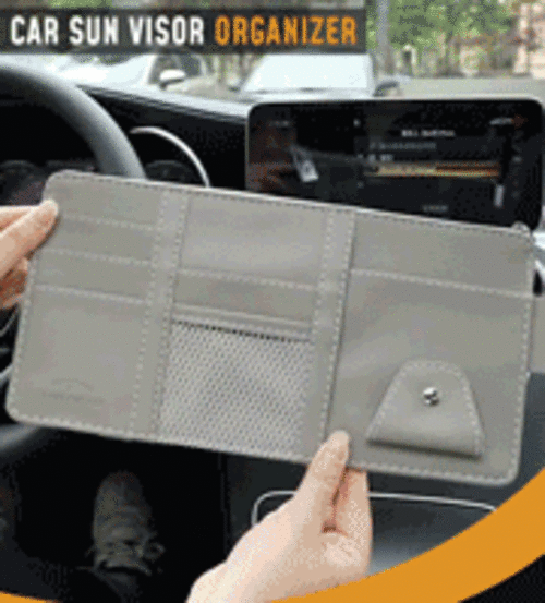 Car Sun Visor Organizer - 7 Pockets & Sunglass Holder