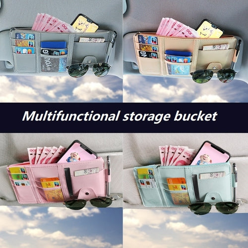 Car Sun Visor Organizer - 7 Pockets & Sunglass Holder