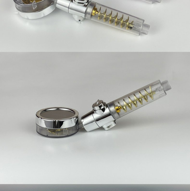 High-Pressure Turbo Shower Head - 360° Rotating with Powerful Spray