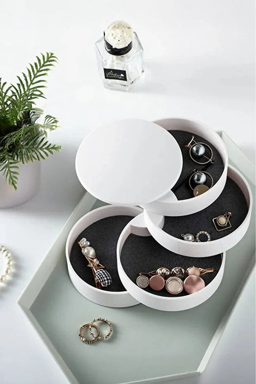 4 Compartment Jewelry Organizer Elegant Jewelry Accessory Storage Box