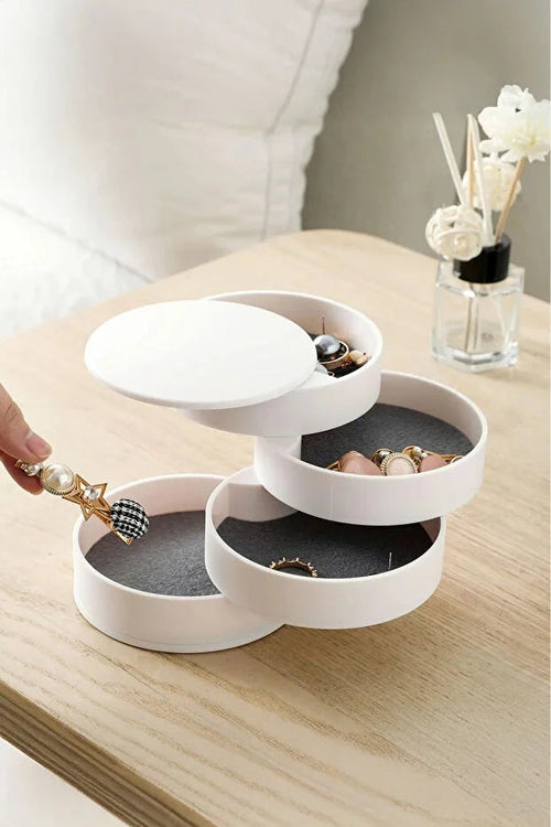 4 Compartment Jewelry Organizer Elegant Jewelry Accessory Storage Box